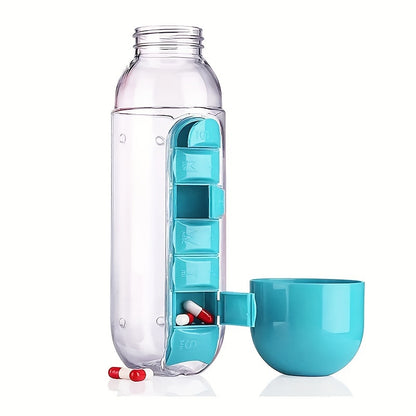 Gourde Pilulier 2-en-1 💧 – Hydratez-vous & Ne manquez plus vos prises ! (5 couleurs – Livraison Offerte 🇫🇷)