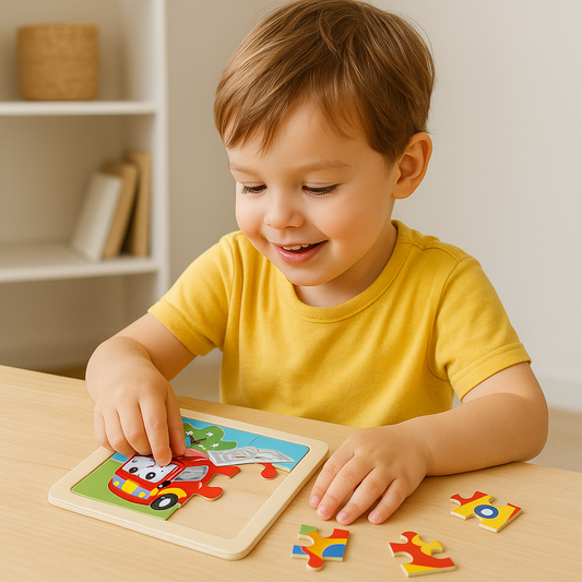 👉 Puzzle Éducatif en Bois pour Enfants (Animaux & Véhicules)  Jouet Montessori 3D dès 3 ans