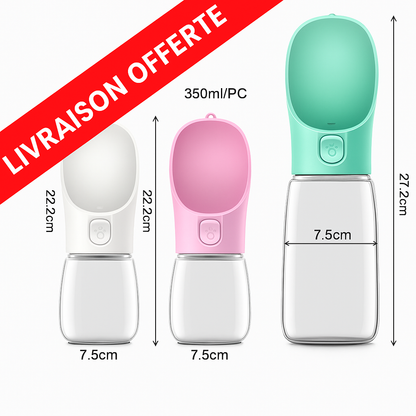 Gourde Distributeur d'eau, anti-fuite, pour les voyages et les promenades menades, pour animaux de compagnie