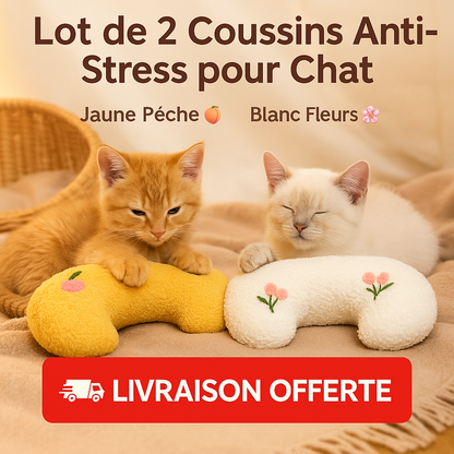 🐾 Coussin Anti-Stress pour Chat – Doux, Moelleux & Apaisant – 2 Modèles Disponibles
