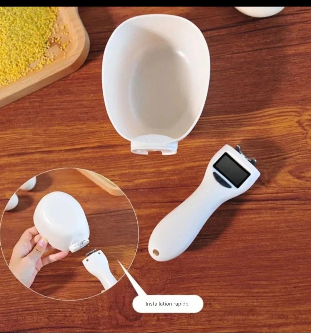 Cuillère balance électronique 4 en 1 – Mesure g, ml, cup, oz – Idéal cuisine & croquettes animaux